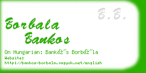 borbala bankos business card